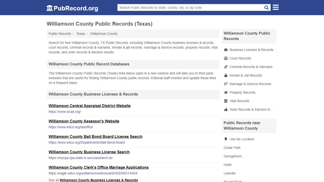 Free Williamson County Public Records (Texas Public Records)